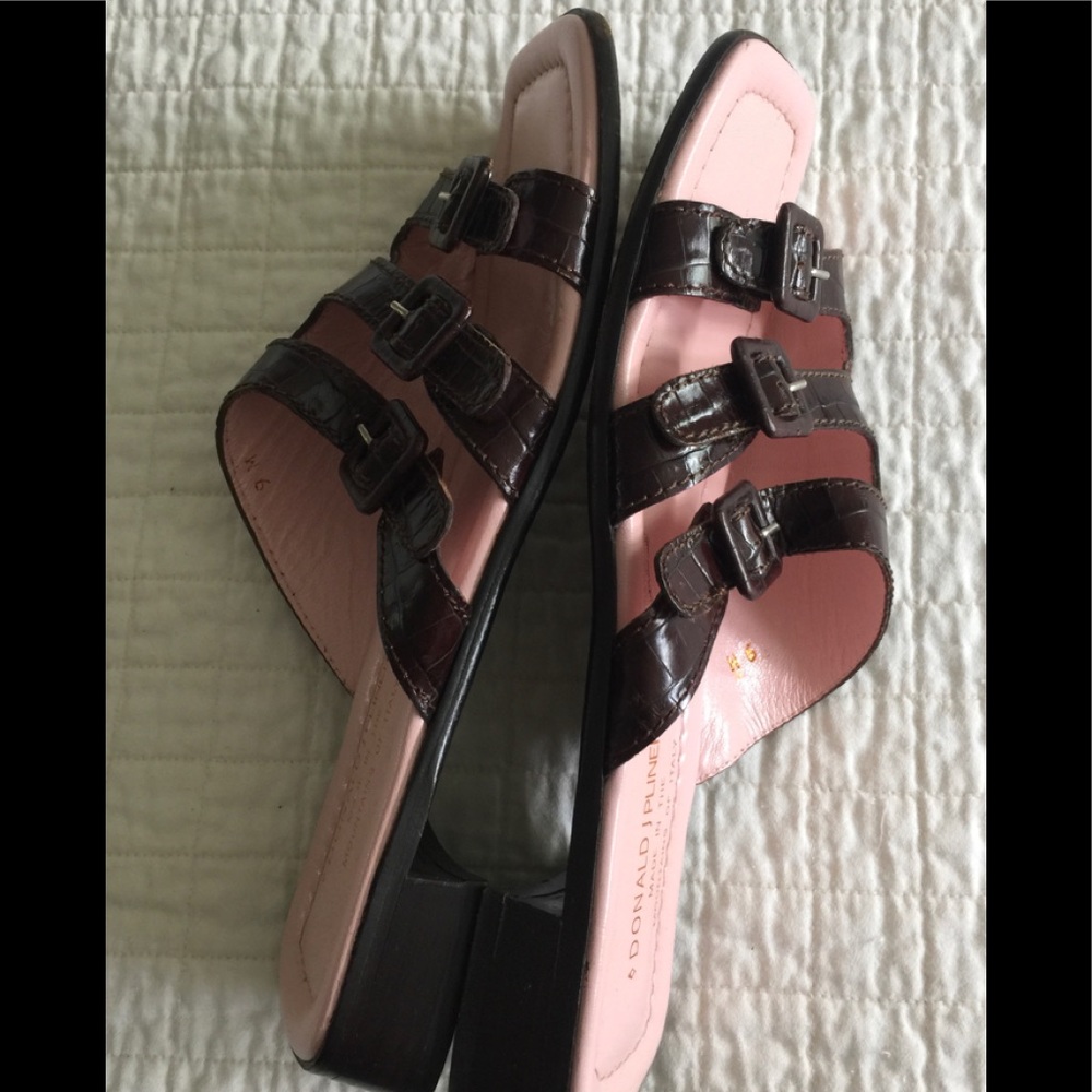 Donald Pliner Embossed Croc Slides - image 3